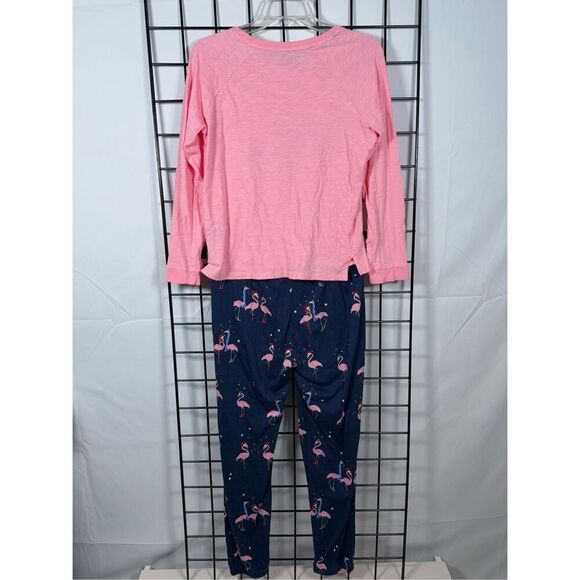 Cozy Zoe‎ Let's Flamingle Christmas Pajama Set Womens S Pink Flamingo Holiday - Picture 2 of 14